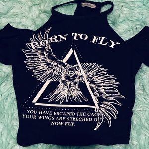 Open Shoulder Crop Top